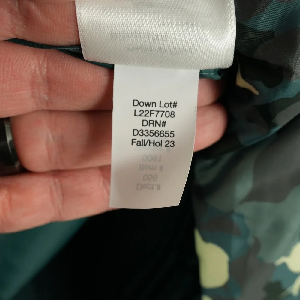 Eddie Bauer Cirruslite Jacket Womens 2XL Green Camo EB650 Puffer Down Hooded Zip
